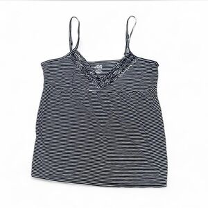 Navy and White Striped Babydoll Top